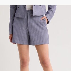 rag & bone Women's Blue Herringbone Shorts